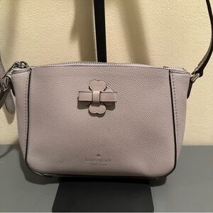 Kate Spade Talia Pebbled Leather Crossbody Bag in Light Gray